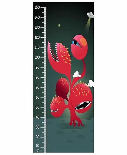 WENS Removable Height Measurement Wall Sticker Monster Print - Red 