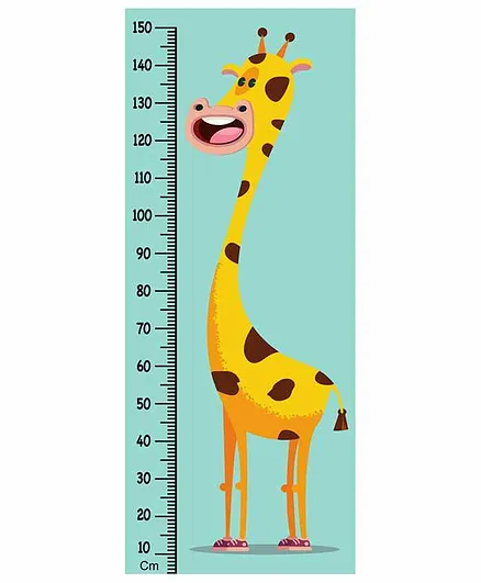 WENS Removable Height Measurement Wall Sticker Giraffe Print - Blue