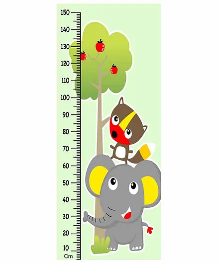 WENS Removable Height Measurement Wall Sticker Animal Print - Multicolor
