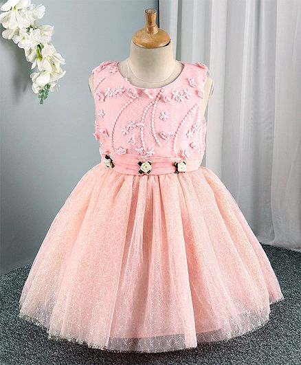 peach colour baby frock