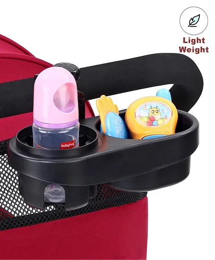 2 in 1 Snack Tray & Cup Holder - Black