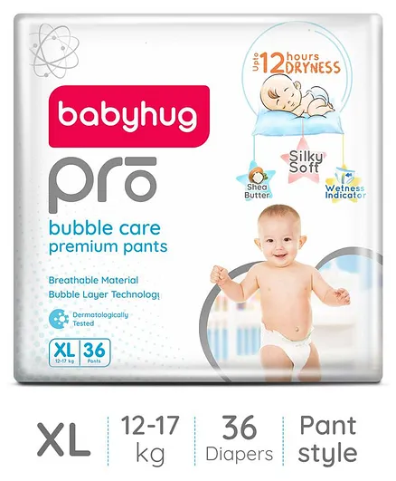 Babyhug Pro Bubble Care Premium Pant Style Diaper Extra Large - 36 Pieces