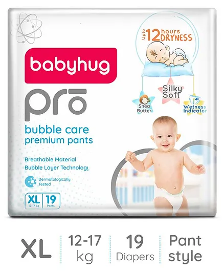 Babyhug Pro Bubble Care Premium Pant Style Diapers Extra Large - 19 Pieces