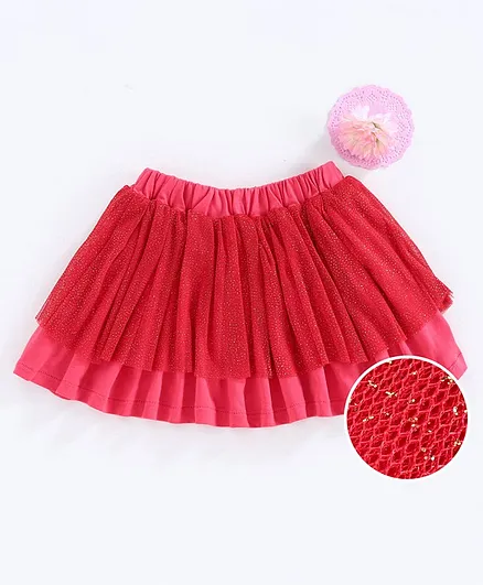 Under Fourteen Only Star Print Skirt - Red