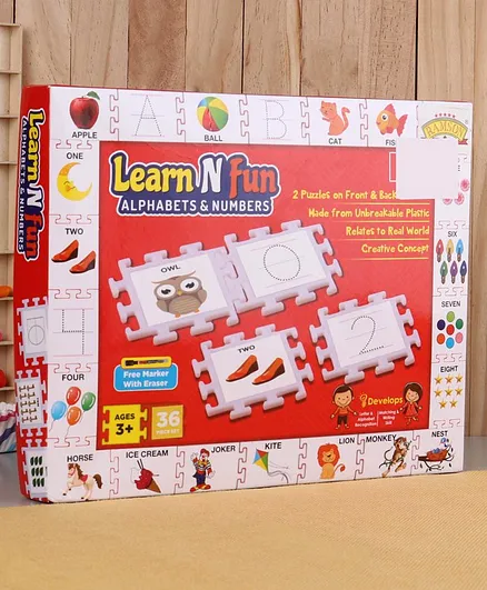 Ramson Learn n Fun Alphabets & Numbers Plastic Puzzle - 36 Pieces - 