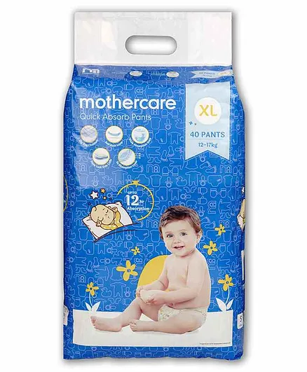 Mothercare Extra Absorb Pant Style Diapers Extra Large - 40 Pieces