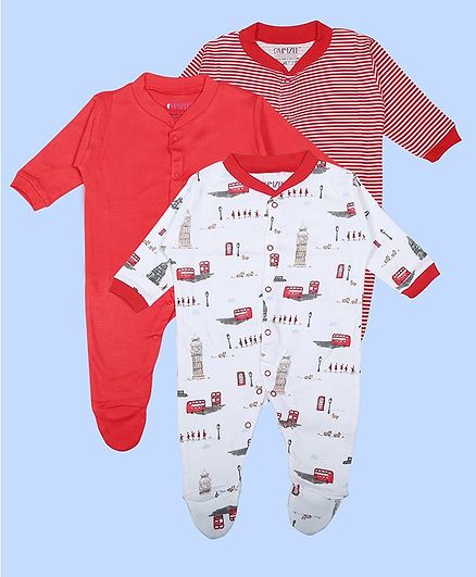 red and white striped sleepsuit