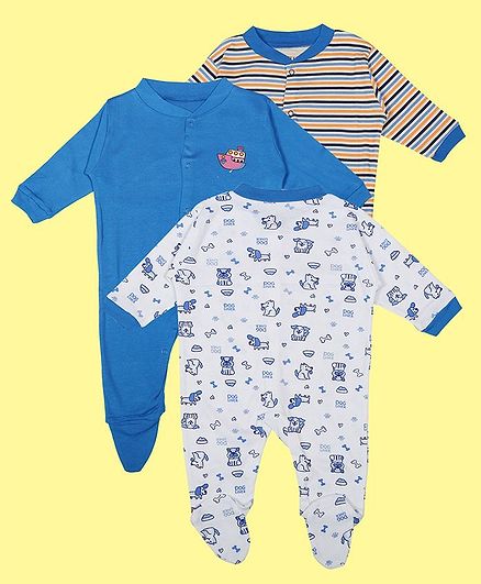 blue baby sleepsuits