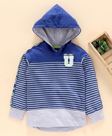 blue striped hoodie