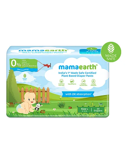mamaearth Plant-Based Diaper Pants for Babies Size Large - 30 Pieces