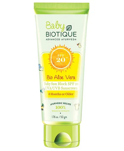 Biotique Bio Aloe Vera Sun Block Sunscreen SPF 20 - 50 gm