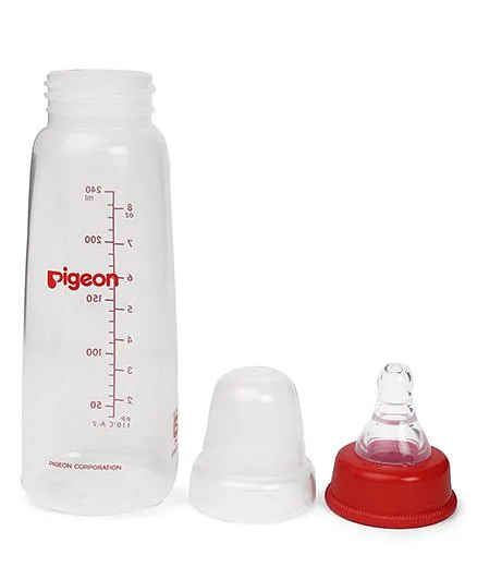 Pigeon Peristaltic Nipple Plastic Feeding Slim Neck Bottle - 240 ml