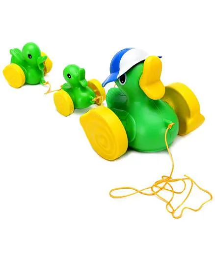 Giggles Wiggler Pull Along Duck Toy - Green