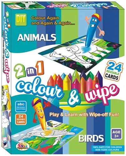 Ekta Color And Wipe Kit - Animals And Birds