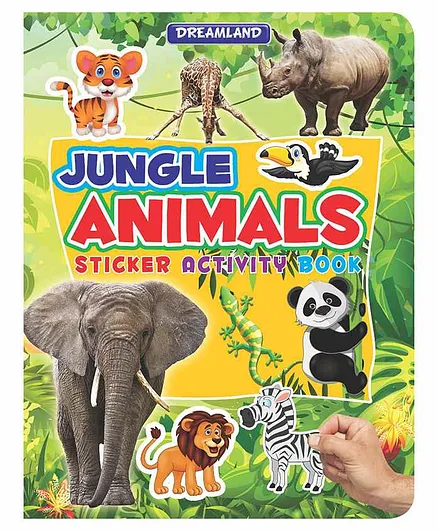 Dreamland Jungle Animals Sticker Activity Book for Children  - Colourful Pictures, Stickers and Fun Activities