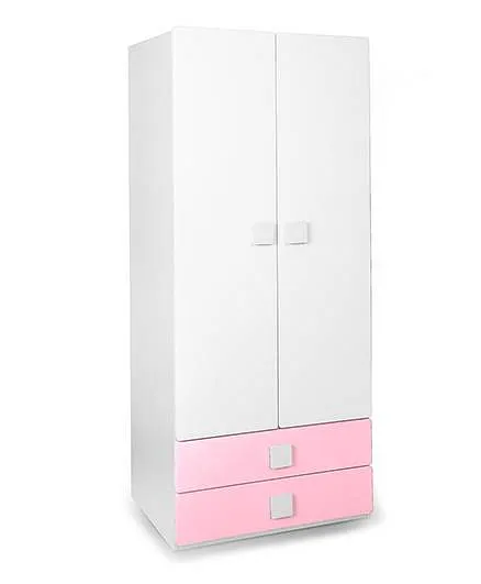 Alex Daisy Wooden Two Door And Two Drawer Wardrobe - Pink