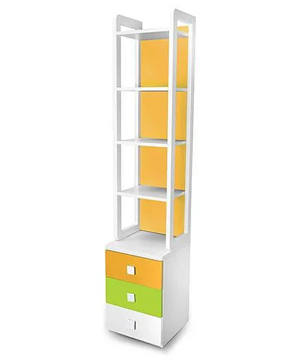 Alex Daisy Wooden Bookcase Young America - Yellow And Green