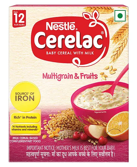 Nestle CERELAC Baby Cereal with Milk Multigrain & Fruits From 12 Months - 300 gm Bag In Box Pack