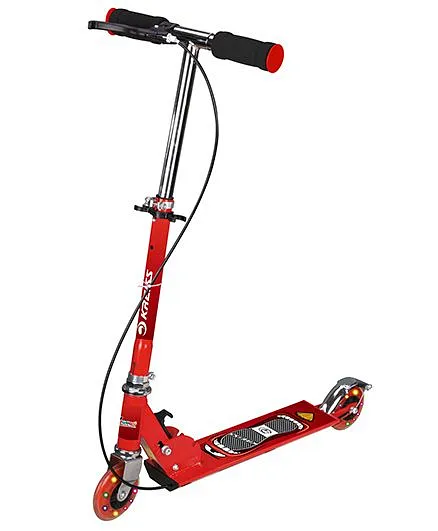 Toyhouse Two Wheeled Metal Folding Skate Scooter With Hand Brake - Red
