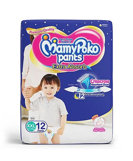 MamyPoko Extra Absorb Pant Style Diapers XX Large - 12 Pieces