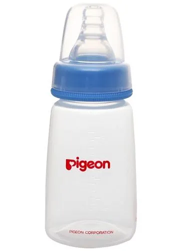 Pigeon Peristaltic Nipple Plastic Feeding Standard Neck Bottle Blue - 120 ml