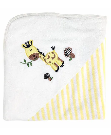My Milestones Premium Hooded Towels Stripe Pattern - Lemon Yellow