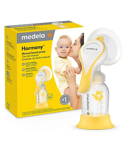 Medela Harmony Manual Breast Pump - Cream And Yellow