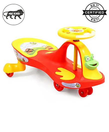Babyhug Froggy Gyro Swing Car With Easy Steering Wheel - Red