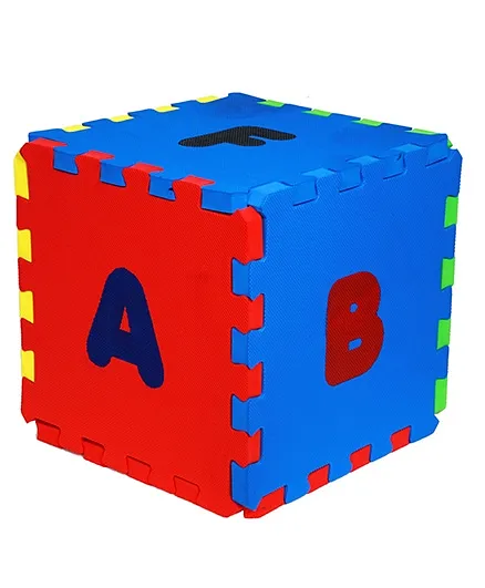 Cutez Cubes Interlocking Mat Cum Stool - Multicolour