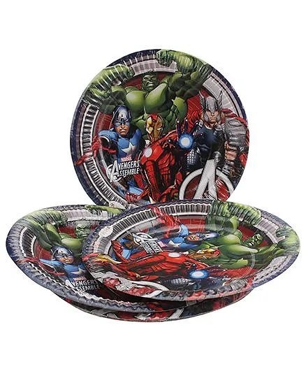 Marvel Avengers Paper Plates Multi Color - Diameter 8.6 Inches