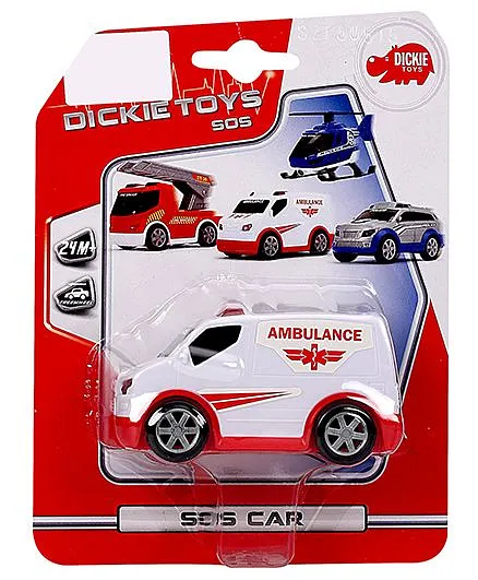 Dickie Freewheel Ambulance Van Toy - White And Red