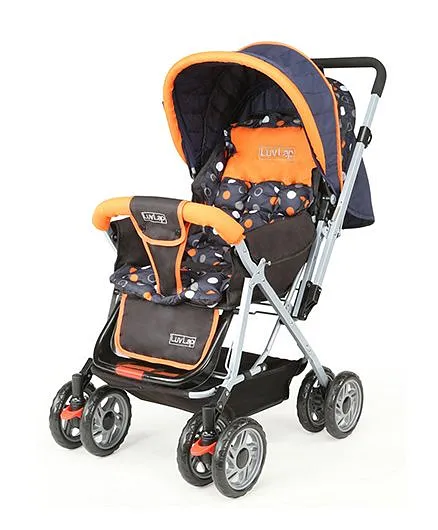 Luv Lap Sunshine Baby Stroller With Mosquito Net Orange And Black - 18154
