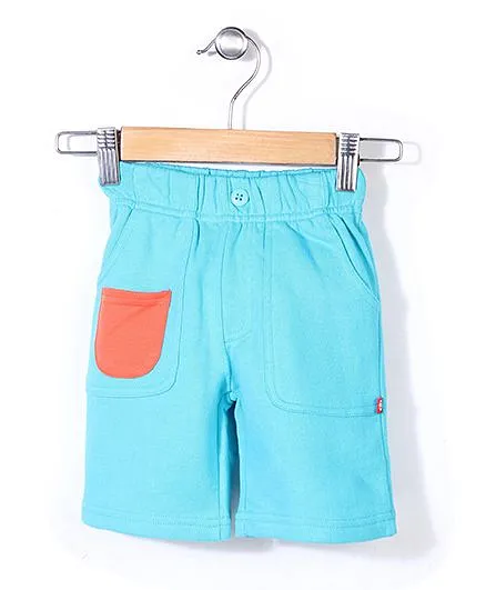 Zutano French Terry Big Pocket Shorts - Light Blue