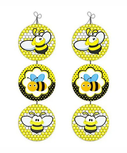 Prettyurparty Bumble Bee Danglers- Black and Yellow