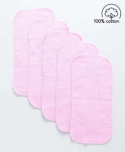 Babyhug  Muslin Cotton Cloth Nappy Insert  Pack Of 5 - Pink