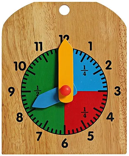 Little Genius -  Wooden Learning Clock (Color May Vary)