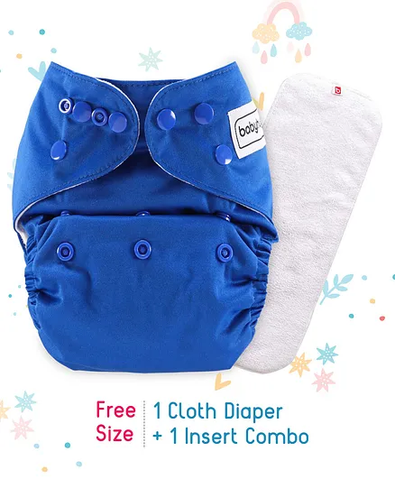 Babyhug Free Size Reusable Cloth Diaper With Insert - Navy