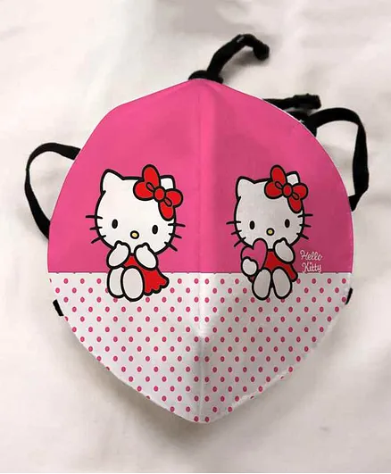 Hello Kitty Anti Pollution Face Mask Smiley Print Black Online In India Buy At Best Price From Firstcry Com 7778476