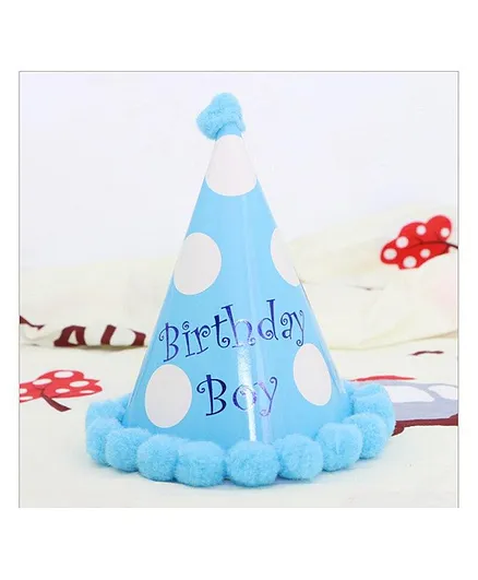 Funcart Birthday Boy Polka Dot Print Caps - Blue