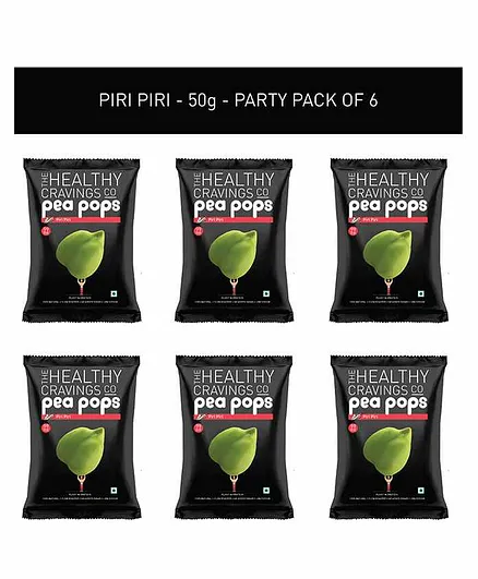 The Healthy Cravings Co On The Go Roasted Pea Pops Piri Piri Party Pack of 6 - 50 gm each