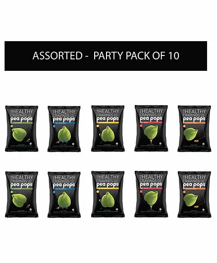 The Healthy Cravings Co Roasted Pea Pops Assorted Flavors Pack of 10 - 25 gm each
