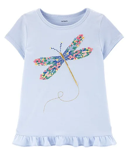 Carter's Floral Dragonfly Jersey Tee - Blue
