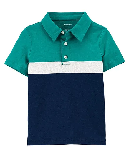 Carter's Slub Jersey Polo - Blue Green