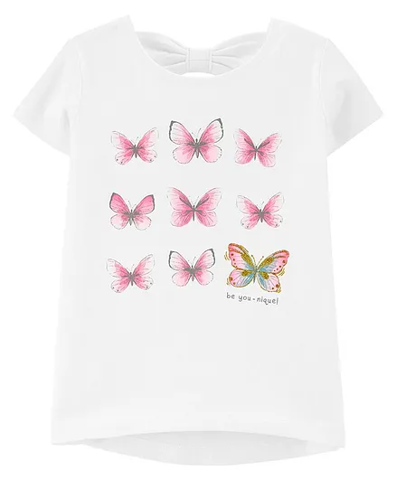 Carter's Butterfly Jersey Tee - White