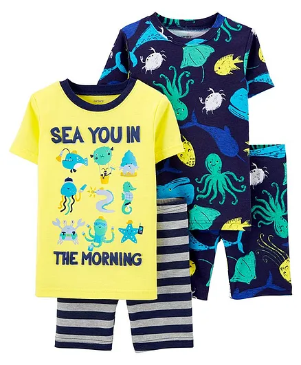Carter's 4-Piece Sea 100% Snug Fit Cotton PJs - Multicolor