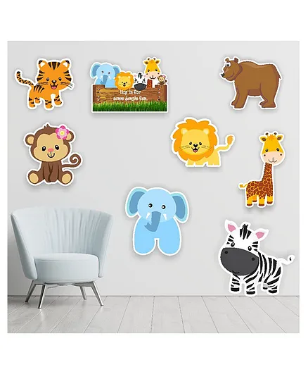 Untumble Jungle Animal Posters Multicolour - Pack of 8