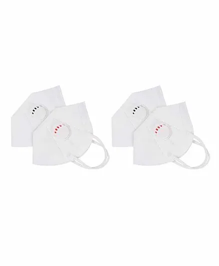 Yellow Bee KN95 Respirator Face Mask White - Pack of 4