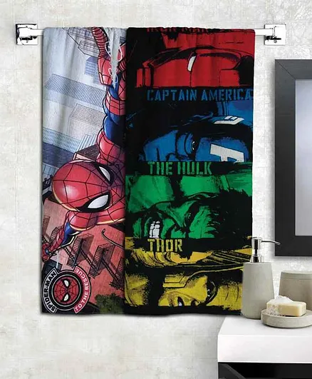 Athom Trendz Marvel Avengers Bath Towels Set of 2 - Multicolour