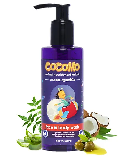 Cocomo Moon Sparkle Face & Body Wash Purple - 200 ml