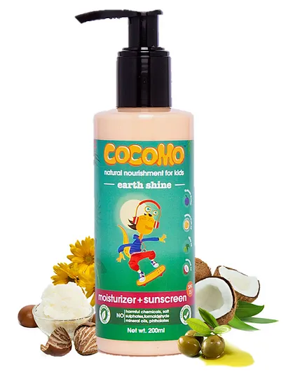 Cocomo Earth Shine Moisturizer & Sunscreen Peach - 200 ml